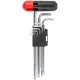 Ключи TORX 9 шт. CrV Т10-Т50, с отверстием, длинные, с пласт.Т-обр.ручкой, Профи FIT IT