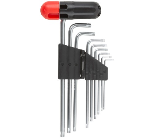 Ключи TORX 9 шт. CrV Т10-Т50, с отверстием, длинные, с пласт.Т-обр.ручкой, Профи FIT IT Ключи TORX 9 шт. CrV Т10-Т50, с отверстием, длинные, с пласт.Т-обр.ручкой, Профи FIT IT