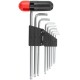 Ключи TORX 9 шт. CrV Т10-Т50, с отверстием, длинные, с пласт.Т-обр.ручкой, Профи FIT IT