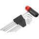 Ключи TORX 9 шт. CrV Т10-Т50, с отверстием, длинные, с пласт.Т-обр.ручкой, Профи FIT IT