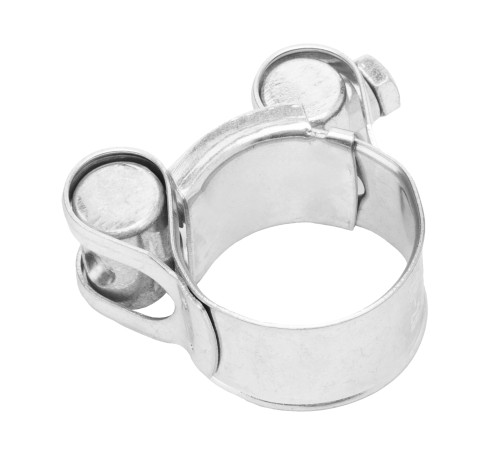 Хомуты металлические, силовые 26-28 мм, ширина 18 мм, шарнирный, W1, 2 шт Сибртех