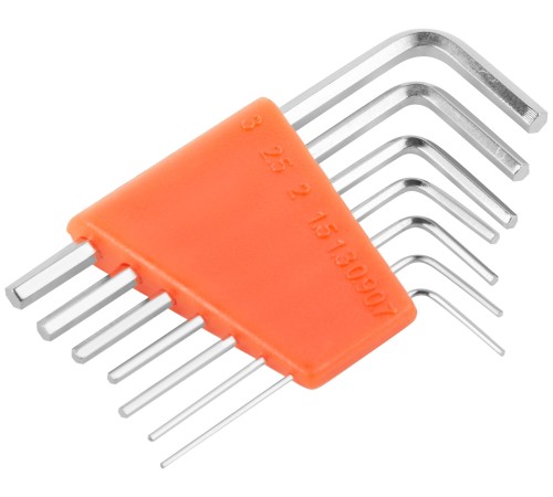 Ключи шестигранные HEX CrV 7 шт.( 0,7-3,0 мм ),пластиковый держатель FIT IT Ключи шестигранные HEX CrV 7 шт.( 0,7-3,0 мм ),пластиковый держатель FIT IT