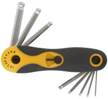 Ключи шестигранные с шаром CrV 8 шт. (1,5-8 мм) складные FIT IT