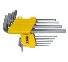 Ключи шестигранные, CrV сталь, 9 шт., 2-12 мм, длинные, в пластиковом держателе FIT IT