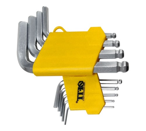 Ключи шестигранные, CrV сталь, 9 шт., 1,5-10 мм, с шаровым наконечником, в пластиковом держателе FIT IT