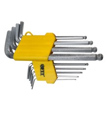Ключи шестигранные, CrV сталь, 9 шт., 1,5-10 мм, с шаровым наконечником, длинные, в пластиковом держателе FIT IT