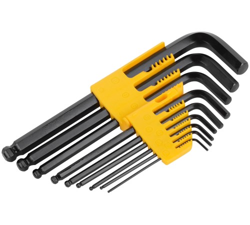 Ключи шестигранные HEX средние с шаром CrV  9 шт.( 1,5-10 мм ) FIT IT Ключи шестигранные HEX средние с шаром CrV  9 шт.( 1,5-10 мм ) FIT IT