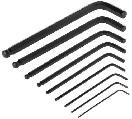 Ключи шестигранные HEX средние с шаром CrV  9 шт.( 1,5-10 мм ) FIT IT Ключи шестигранные HEX средние с шаром CrV  9 шт.( 1,5-10 мм ) FIT IT