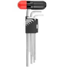 Ключи шестигранные HEX длинные CrV  9 шт.( 1,5-10 мм ), пластиковая Т-обр.ручка FIT IT
