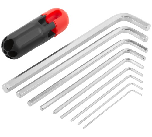 Ключи шестигранные HEX длинные CrV  9 шт.( 1,5-10 мм ), пластиковая Т-обр.ручка FIT IT Ключи шестигранные HEX длинные CrV  9 шт.( 1,5-10 мм ), пластиковая Т-обр.ручка FIT IT