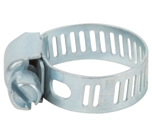Хомут обжимной просечной (оцинкованная сталь) ширина  8 мм  3/4" (13-19 мм) FIT DIY