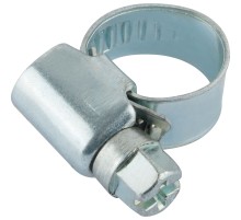 Хомут обжимной накатной (оцинкованная сталь)  8-12 мм MOS