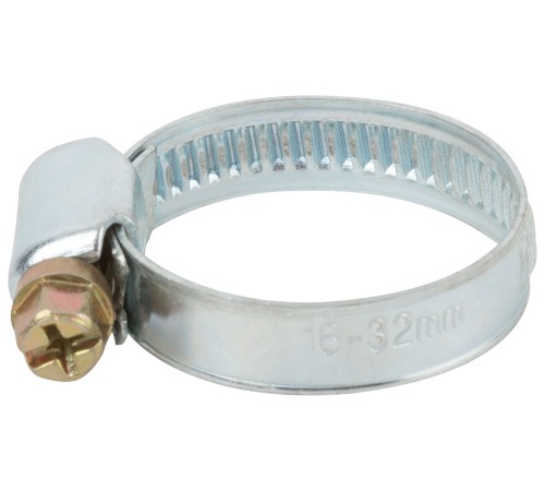 Хомут обжимной накатной (оцинкованная сталь) 16-32 мм MOS
