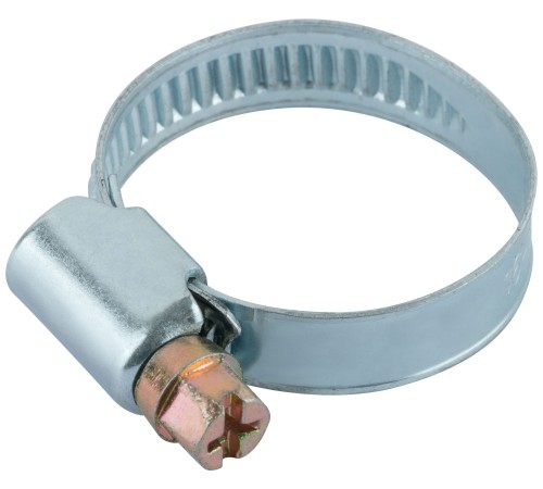 Хомут обжимной накатной (оцинкованная сталь) 16-32 мм MOS