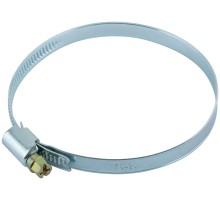 Хомут обжимной накатной (оцинкованная сталь) 70-90 мм MOS