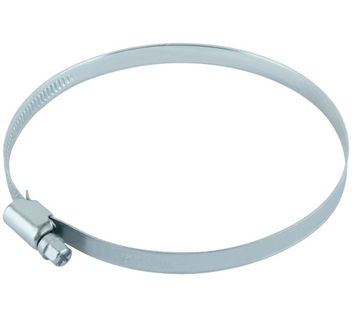 Хомут обжимной накатной (оцинкованная сталь) 90-110 мм MOS