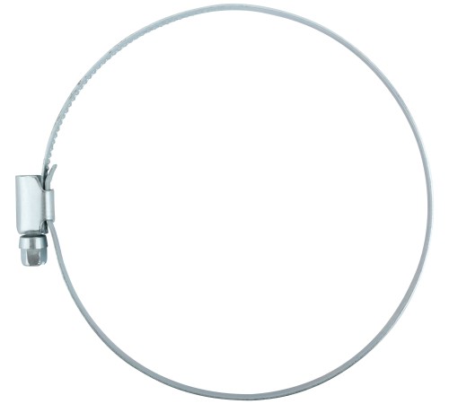 Хомут обжимной накатной (оцинкованная сталь) 90-110 мм MOS