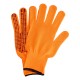 Перчатки трикотажные, синтетическая нить, ПВХ-гель точка, цвет: оранжевый, L, 13 класс Сибртех