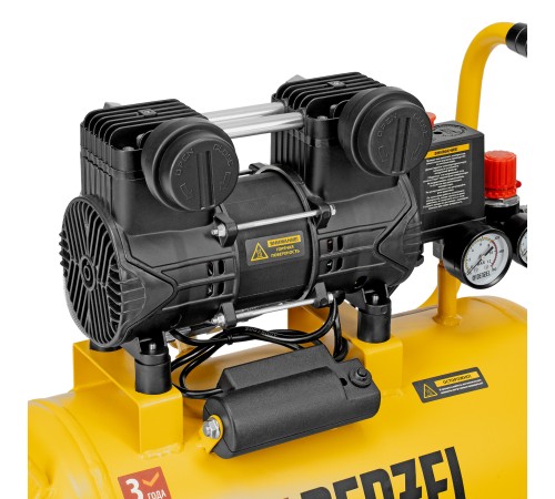 Компрессор безмасл. малошумный DLP-950/24, 950Вт,24 л, 2850 об/мин, 170 л/мин Denzel