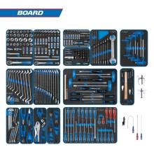 Набор инструментов 325 предметов, "BOARD", для тележки, 15 ложементов KING TONY 934-325MRVD