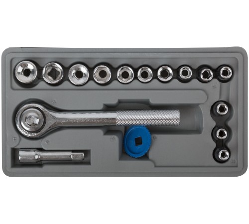 Набор торцевых головок 17 шт. 1/4" КУРС