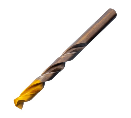 Набор сверл по металлу, 1-10 мм, Р6М5К8-TiN, Golden Tip, 19 шт Denzel