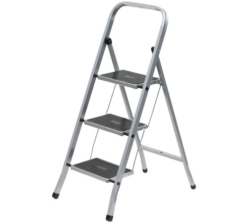 Лестница-стремянка стальная, 3 широкие ступени, Н=113 см, вес 5,2 кг FIT РОС