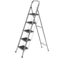 Лестница-стремянка стальная, 5 широких ступеней, Н=164 см, вес 8,2 кг FIT РОС