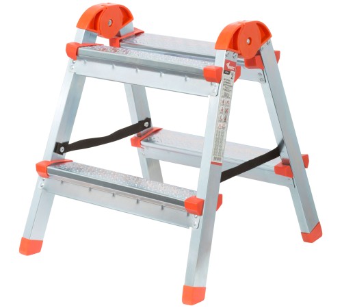 Лестница-стремянка стальная двусторонняя, 2 ступени, Н=45,5 см, вес 2,7 кг КУРС РОС