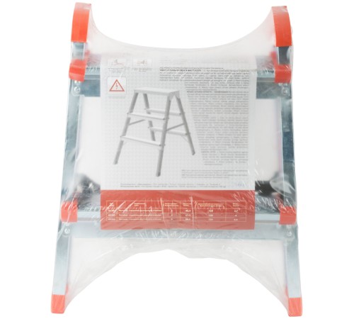 Лестница-стремянка стальная двусторонняя, 2 ступени, Н=45,5 см, вес 2,7 кг КУРС РОС