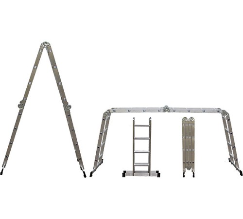 Лестница-трансформер алюминиевая, 4 секции х 5 ступеней, вес 14,4 кг FIT РОС