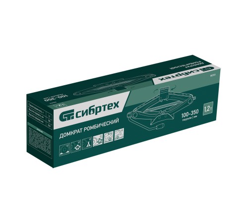 Домкрат ромбический 1,2т, 100-350 мм Сибртех