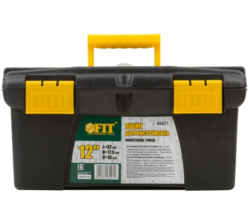 Ящик для инструмента пластиковый 12" ( 320х175х160 мм ) FIT РОС Ящик для инструмента пластиковый 12" ( 320х175х160 мм ) FIT РОС