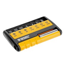 Набор бит с магнитным держателем, S2, 8 шт Denzel