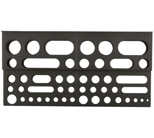 Полка для инструмента пластиковая "мини" черная, 48 отверстий, 300х150 мм КУРС РОС
