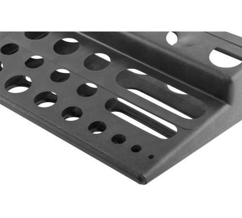 Полка для инструмента пластиковая черная, 96 отверстий, 610х150 мм КУРС РОС