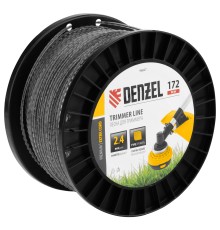 Леска для триммера двухкомпонентная зубчатый квадрат, 2,4мм х 172м, на DIN кат. EXTRA CORD Denzel