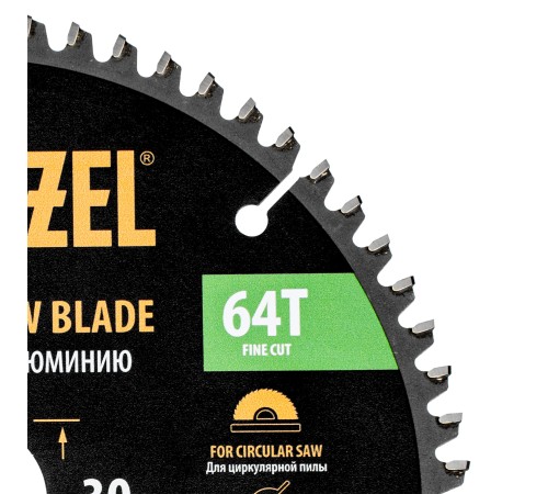 Пильный диск по алюминию ф190 х 30 мм, 64 зубьев Denzel