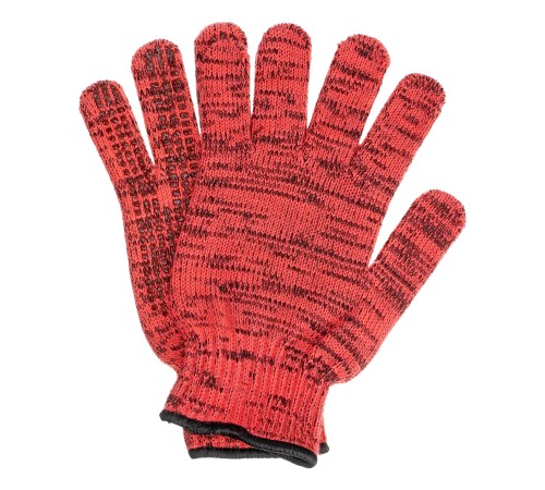 Перчатки трикотажные, акрил, усиленные, ПВХ-гель Протектор, цвет: коралл, 10 класс Сибртех