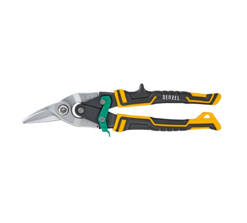Ножницы по металлу, 270 мм, прямой и правый рез, сталь-СrMo, трехкомпонентные рукоятки Denzel