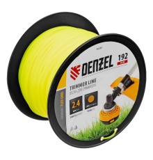 Леска для триммера круглая, 2,4мм х 192м, на DIN катушке FLEX CORD Denzel