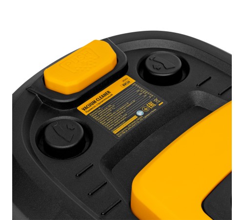 Пылесос строительный RVC30, 1400 Вт, бак 30 л, шланг 3 м, розетка с автосинхр. Denzel