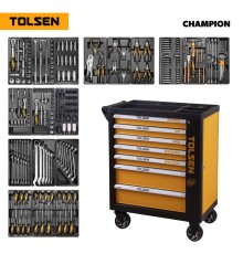 Набор инструментов 239 предметов, "CHAMPION", в черной тележке TOLSEN TT85416