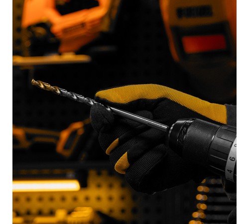 Сверло спиральное по металлу 7,0 х 156 мм, Р6М5, Golden Tip, удлиненное Denzel