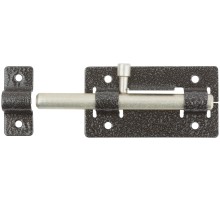 Задвижка накладная усиленная для дверей, круглый ригель, серебро РОС