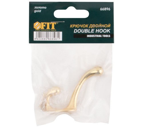 Крючок двойной, золото FIT IT Крючок двойной, золото FIT IT
