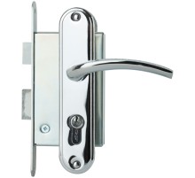 Замок врезной с ручками "Стандарт" ЗВ4-7.03С, хром РОС