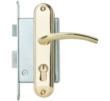 Замок врезной с ручками "Стандарт" ЗВ4-7.03С, золото РОС