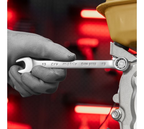 Ключ комбинированный, 13 мм, CrV, матовый хром Matrix