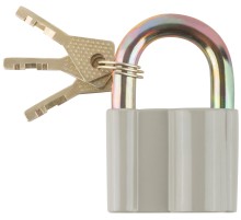Замок навесной, корпус из алюминиевого сплава 55х42 мм, стальная дужка 10 мм КУРС